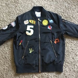 Bomber Jacket with iron on designs.